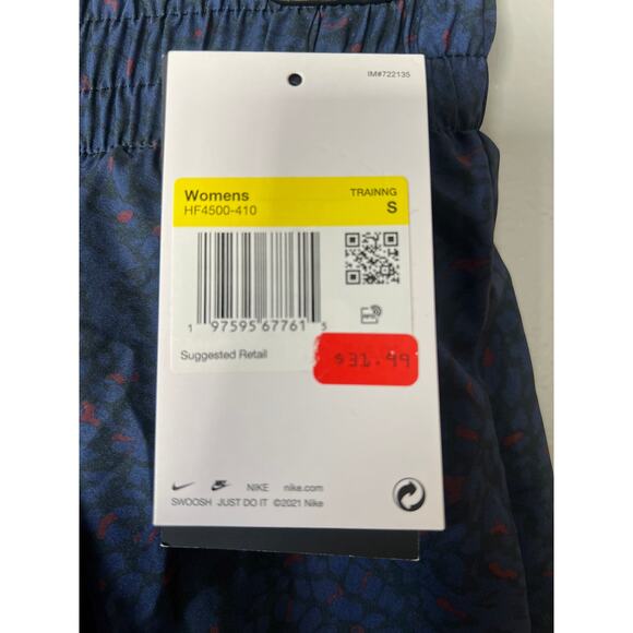 Nike Dri-FIT Running Shorts Women’s Small Blue Abstract Gym Athletic Lined NWT - Picture 2 of 8